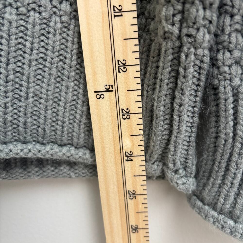 Gray Roll Mock Neck Heavy Knit Classic Minimalist Pullover Sweater Womens Size M - Picture 8 of 8